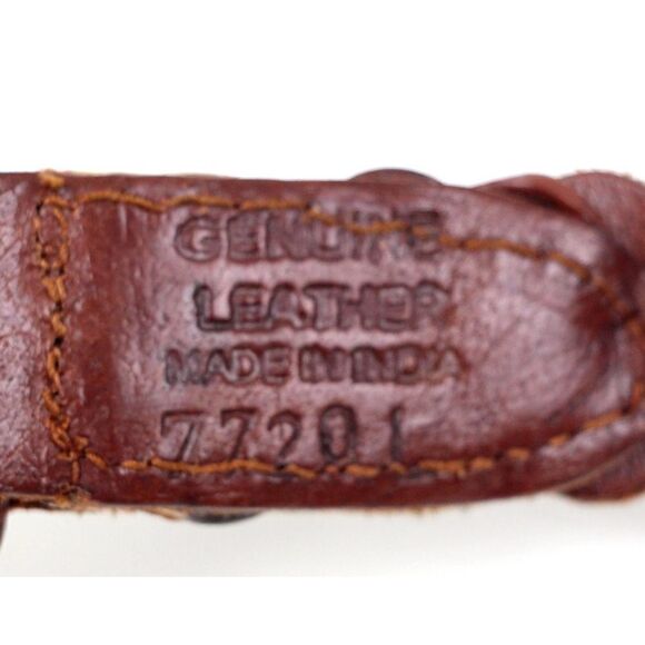 BRAIDED BROWN GENUINE LEATHER 1"Wd DRESS CASUAL WOMEN'S BELT Sz M (20M - Picture 7 of 11